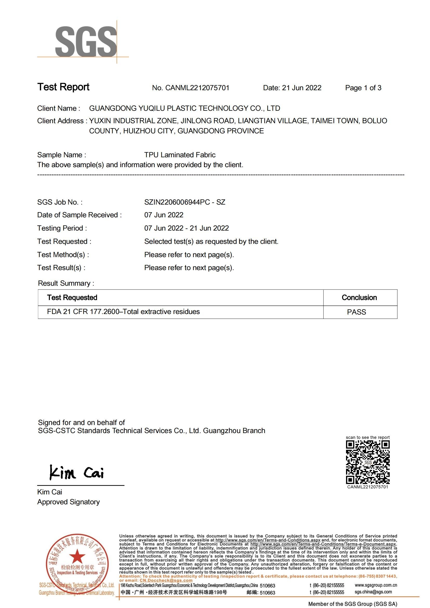 Chiny Dongguan Miren outdoor products Co., Ltd Certyfikaty